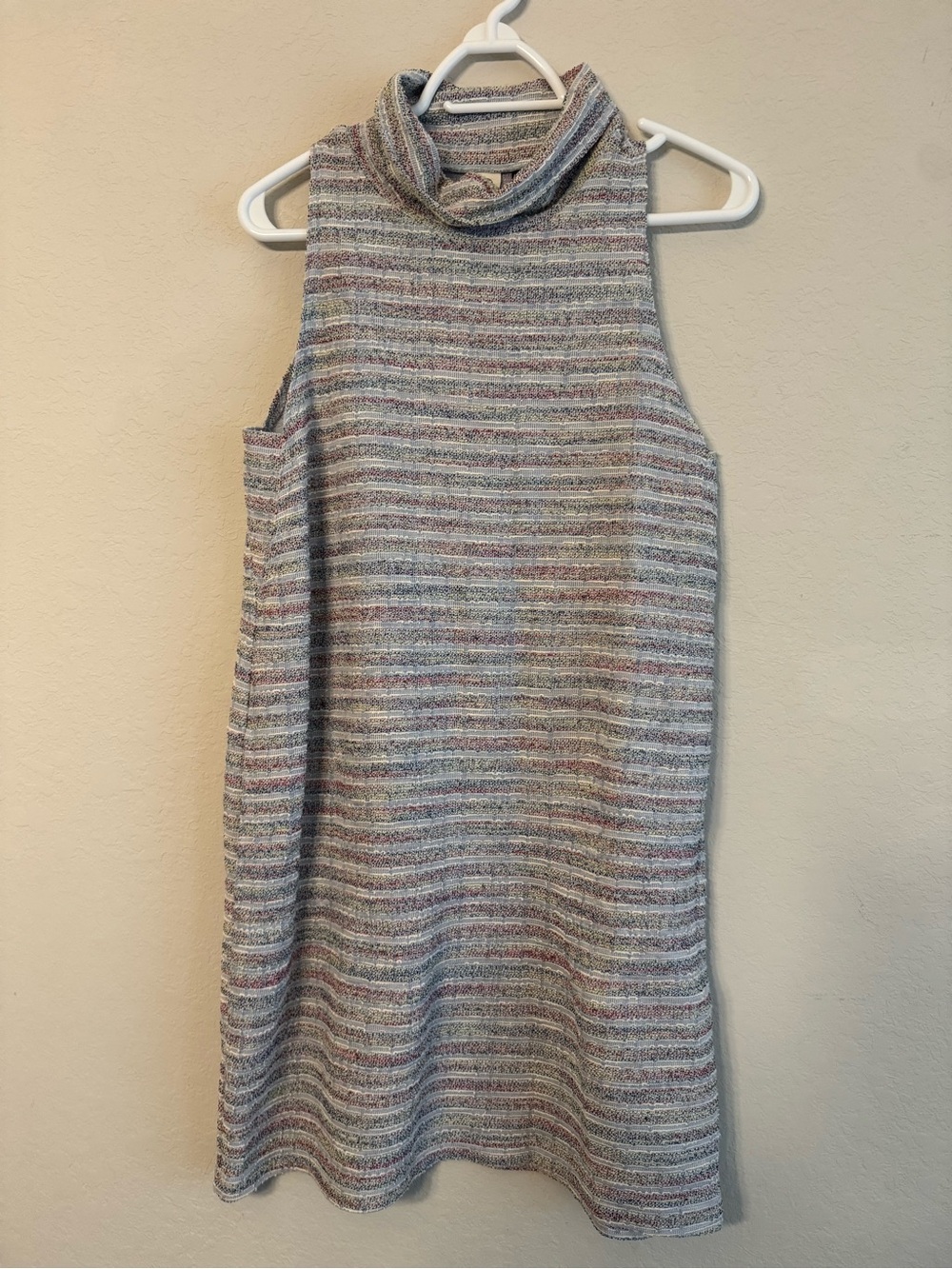 Anthropologie Mock Neck Pastrl Striped Dress